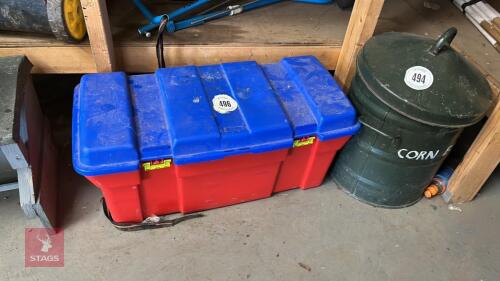 PLASTIC STORAGE BOX & CHILDRENS TOYS