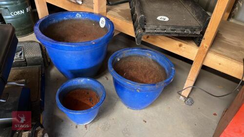 SET OF 3 LARGE GARDEN POTS