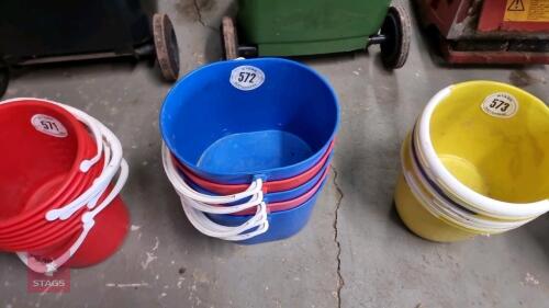 5 X BLUE & RED BUCKETS