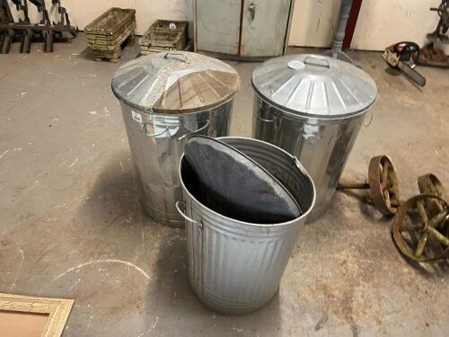 3 METAL DUST BINS