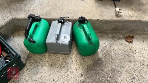 3 PLASTIC 5L FUEL CANS