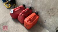 3 RED 5L PLASTIC FUEL CANS - 4