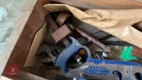 LARGE WOODEN CHEST & CARPENTERS TOOLS - 6