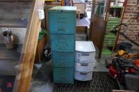 4 DRAWER METAL FILING CABINET + PLASTIC CABINET - 7