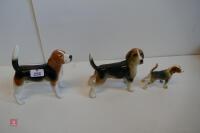 3 X CHINA HOUND ORNAMENTS