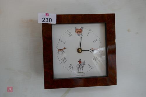 FOX HUNTING THEME BEDSIDE CLOCK