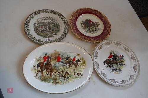 4 DIFFERENT HUNTING SCENE PLATES