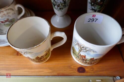 2 X HUNTING SCENE MUGS