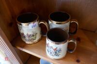 3 X POTTERY HUNTING SCENE TANKARDS - 2