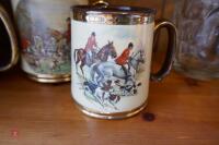 3 X POTTERY HUNTING SCENE TANKARDS - 4