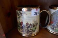 3 X POTTERY HUNTING SCENE TANKARDS - 5