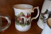 3 X POTTERY HUNTING SCENE TANKARDS - 2