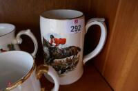 3 X POTTERY HUNTING SCENE TANKARDS - 3