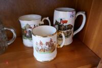 3 X POTTERY HUNTING SCENE TANKARDS - 4