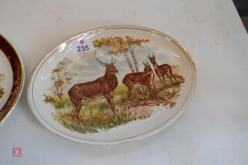 2 x OVAL DEER SCENE PLATES