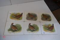 6 X GAMEBIRD SCENE TABLE MATS