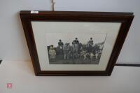 FRAMED BLACK & WHITE PHOTO OF HUNT MEET - 2