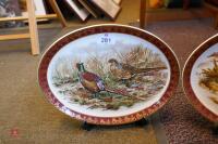 PAIR OF OVAL GAMEBIRD SCENE PLATES - 2