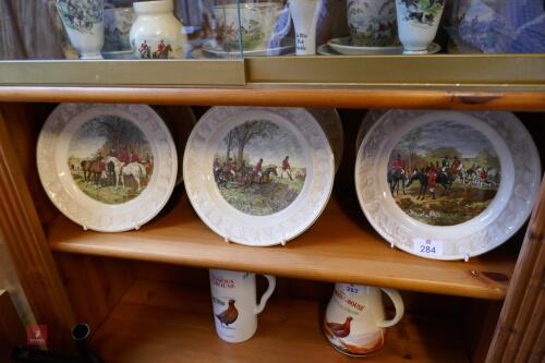 SET OF 6 HUNTING SCENE PLATES