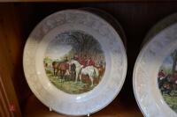 SET OF 6 HUNTING SCENE PLATES - 8