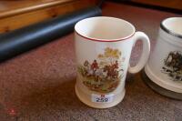 3 X CERAMIC HUNTING SCENE TANKARDS - 3