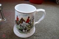 3 X CERAMIC HUNTING SCENE TANKARDS - 9