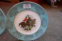 PAIR OF HUNTING SCENE PLATES