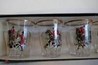 SET OF 6 DECORATIVE HUNT SCENE GLASSES