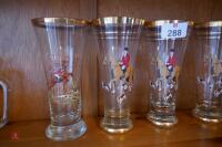 SET OF 5 TALL HUNTING SCENE GLASSES