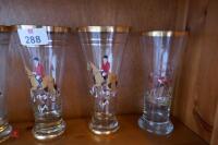 SET OF 5 TALL HUNTING SCENE GLASSES - 3