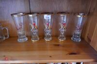 SET OF 5 TALL HUNTING SCENE GLASSES - 4