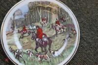 3 X SMALL HUNTING SCENE PLATES - 4