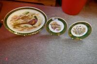 3 X GAMEBIRD SCENE PLATES