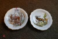 2 X SMALL HUNTING SCENE PLATES - 2