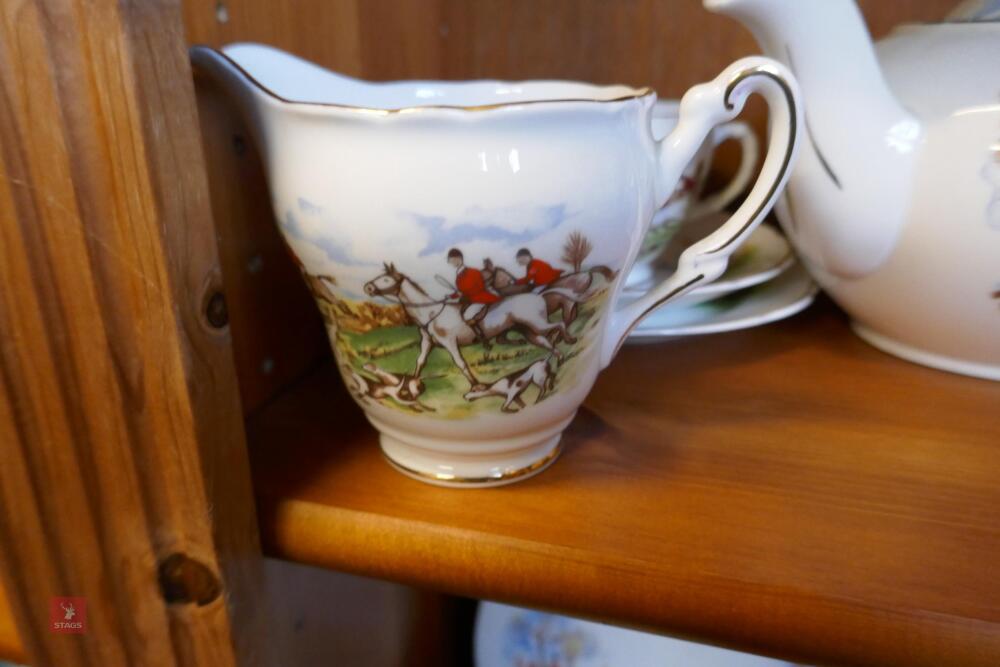 21 PIECE HUNTING SCENE TEA SET