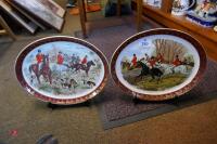 PAIR OF OVAL HUNTING SCENE PLATES - 3