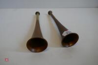 PAIR OF COPPER HUNTING HORNS - 2