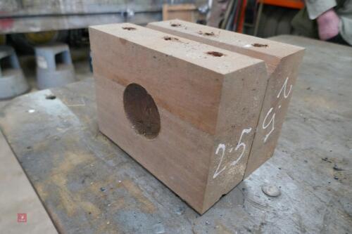 PAIR OF HARDWOOD BALLAST ROLLER BLOCKS