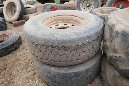 2X 445/65 R22.5 TRAILER WHEELS & TYRES