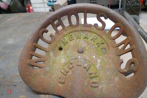 NICHOLSON VINTAGE TRACTOR SEAT