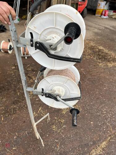 2 RUTLAND REELS & 1 MOUNTED STAKE