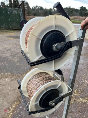 2 RUTLAND REELS & 1 MOUNTED STAKE