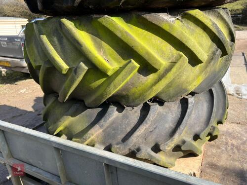 PAIR OF TRACTOR WHEELS AND TYRES