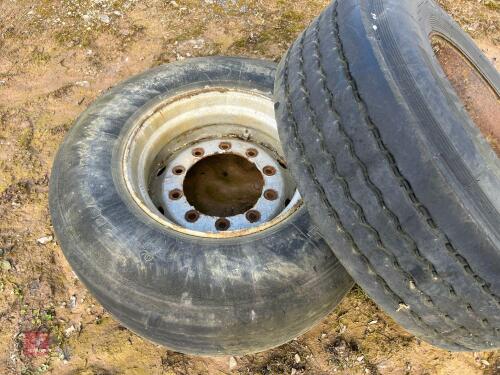 6 SUPER SINGLE TRAILER WHEELS + TYRES