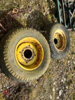 PAIR OF REAR JD COMBINE WHEELS+TYRES - 3
