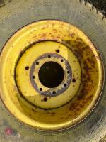 PAIR OF REAR JD COMBINE WHEELS+TYRES - 4