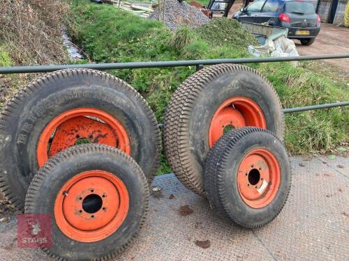 1 SET KUBOTA GRASS TYRES & CENTRES