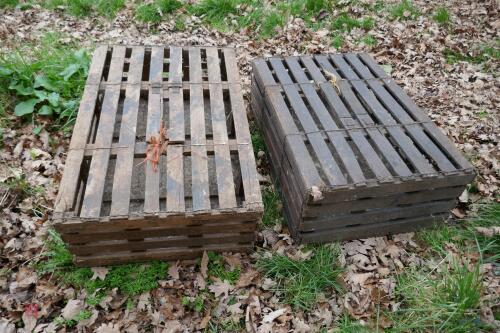 2 WOODEN POULTRY CARRY CRATES