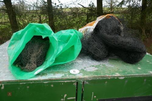 3 BAGS OF USED REARING PEN NETS