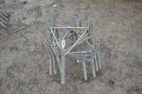 7 GALVANISED BLUE BARREL FEEDER STANDS - 3